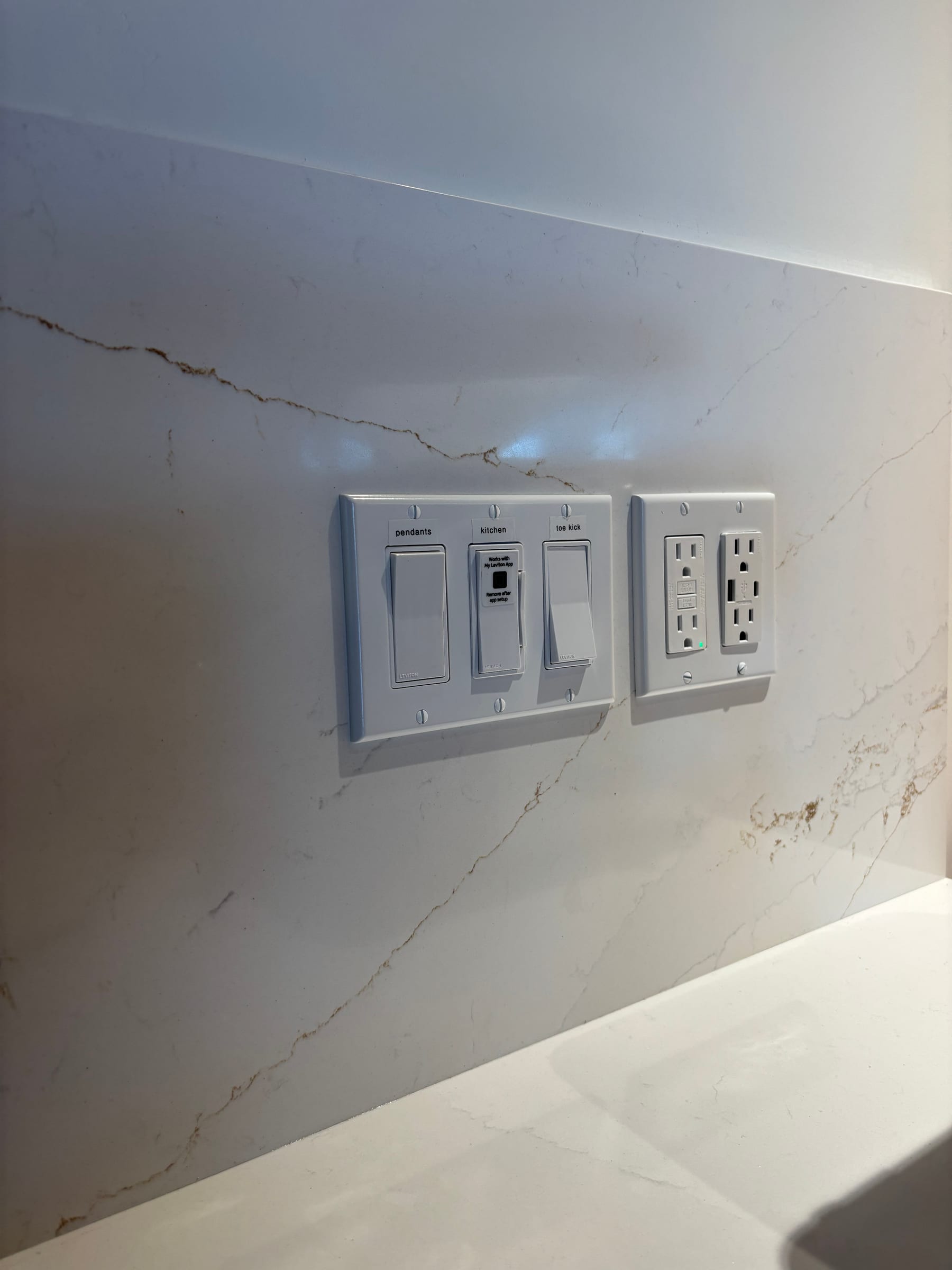 Dimmer switch and GFCI outlet installed by Call Paul Contracting, Edmonton