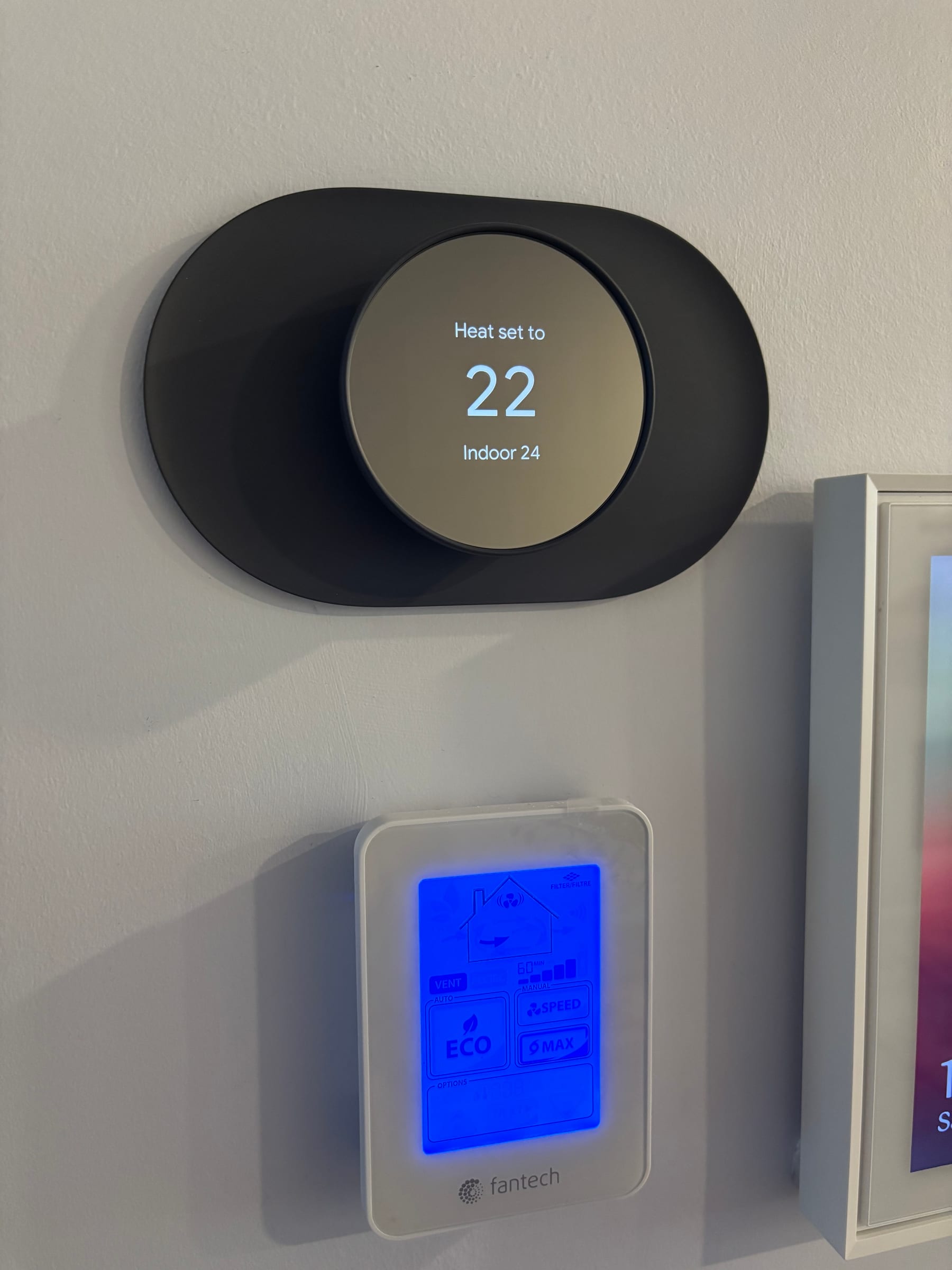 Google Nest thermostat set and running after installation by Call Paul Contracting, Edmonton