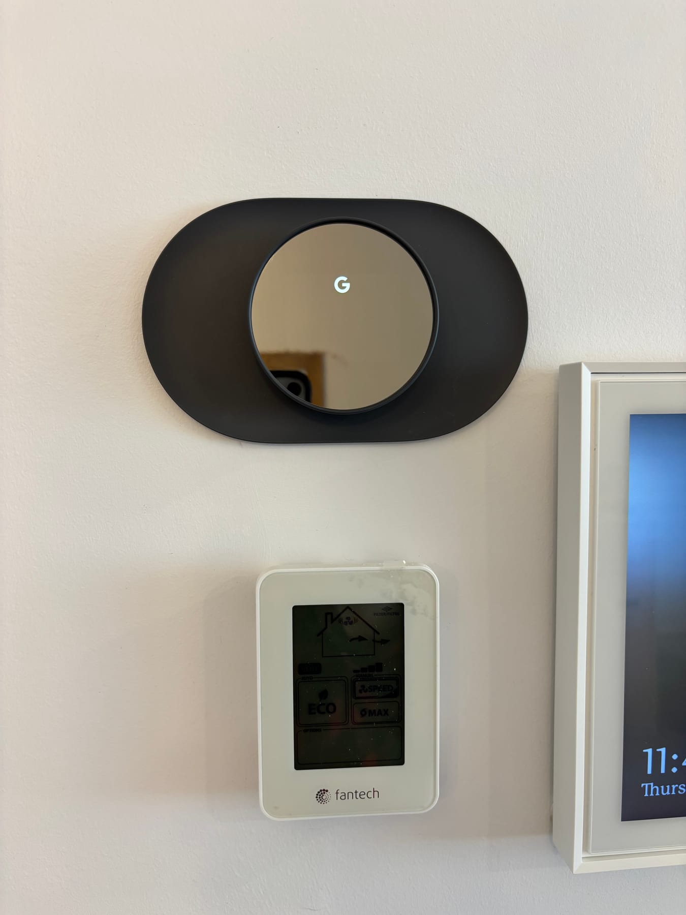 Google Nest smart thermostat installed by Call Paul Contracting in an Edmonton home